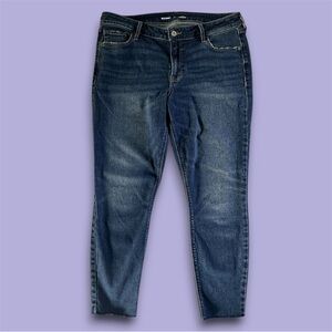 Old Navy Rock Star Super Skinny Raw Hem Ankle Crop Mid-Rise Jeans Size 14